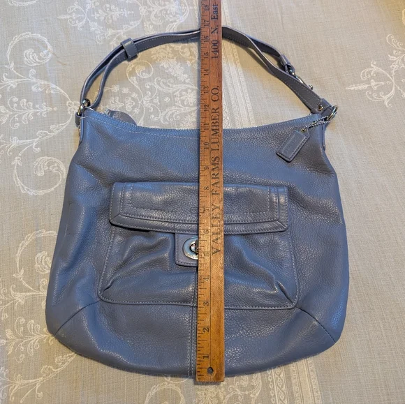 Coach Penelope F19045 hobo bag in cornflower blue pebble leather - Picture 8 of 14